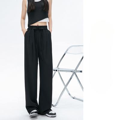 Novas Calças de Terno de Cintura Alta com Pernas Largas Estilo Formiga Retas Soltas com Caimento Casual e Versátil Slim Que Arrastam no Chão Femininas