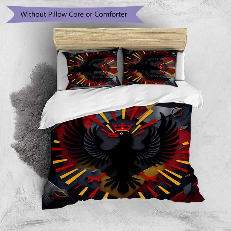 Belgium Football Printed Bedding 3 Piece Set Cozy Breathable Bed Cover Set As Housewarming Holiday Gift