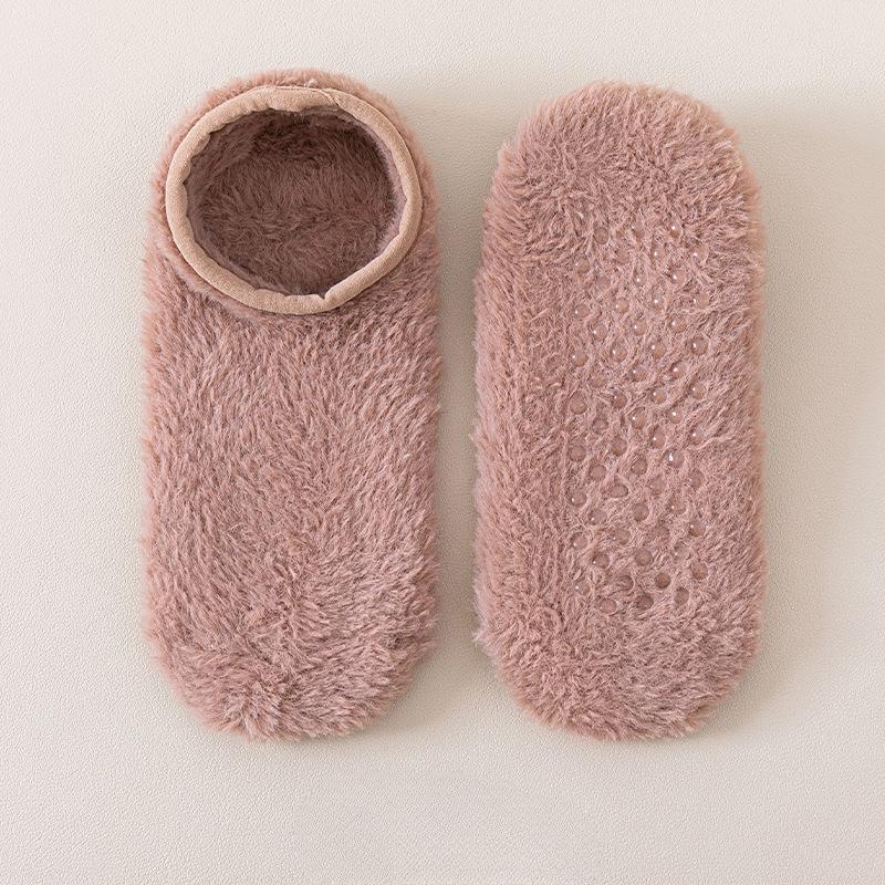 Winter Thick Coral Fleece Floor Socks - Home Anti-slip Sock Cover - Pure Color - Versatile - Boat Socks - Fall and Winter Sleep Socks