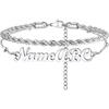 PROSTEEL Alla moda Design Manette/Testo Personalizzato Cavigliera da Donna, Cavigliera in Acciaio Inossidabile 316L, colore Argento/Oro/Nero,Basso