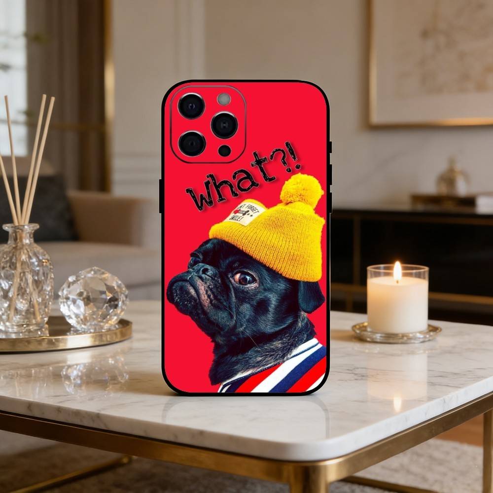 F-Frenchies Französische Bulldogge Hund Handyhülle Für iPhone17,16,15,14,13,12 Plus,Max Weiches Silikon Schwarze Hülle