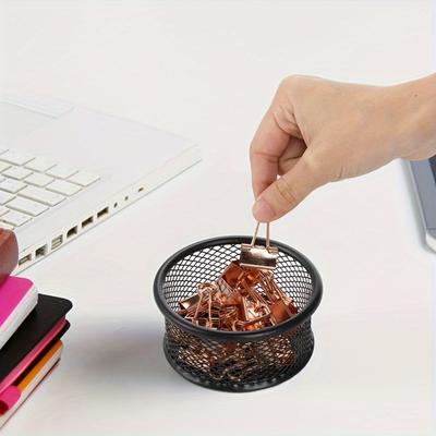10pcs/4pcs/1pc A Storage Box For Paperclip, A Storage Box For Round Iron Mesh Push Pins.