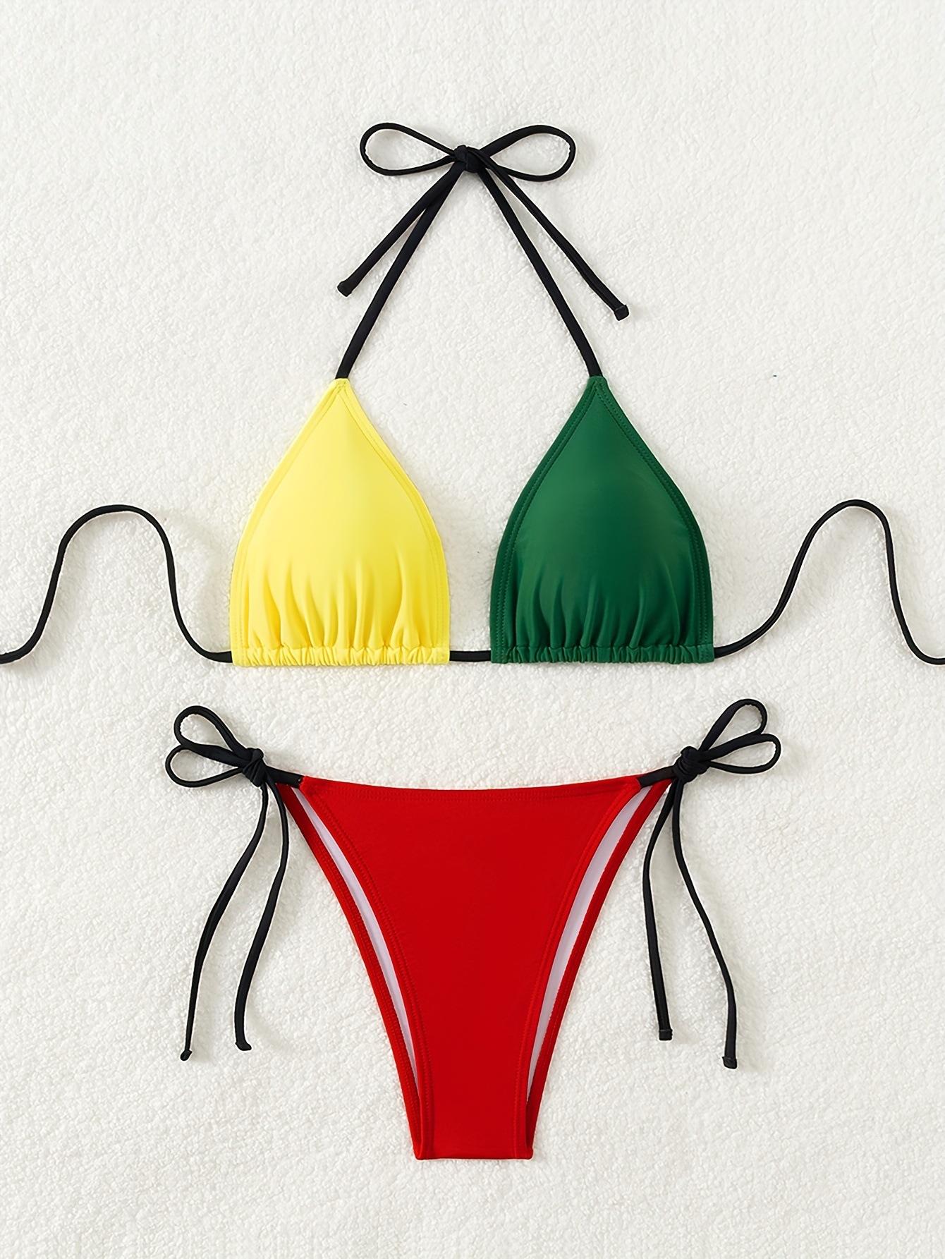 

Бикини секси раздельный купальник цветной купальник женский L