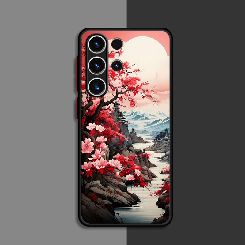 Japanese Landscape Cool Matte Case For Samsung Galaxy S24 S22 S23 S20 S21 FE S10 Plus Capa Note 20 Ultra 10 Lite Phone Fundas