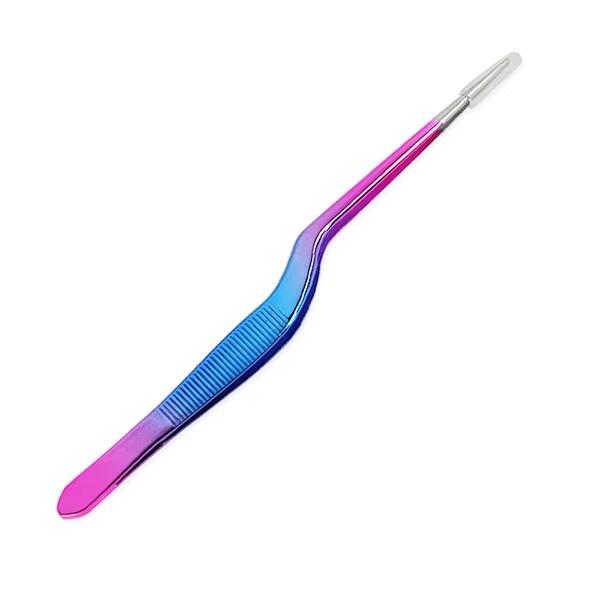 Pinzas Mini de Cocina para Cocinar de 5.5 Pulgadas, Pinzas de Acero Inoxidable con Recubrimiento de Precisión, Punta Desplazada para Estilismo de Alimentos, Decoración de Pasteles