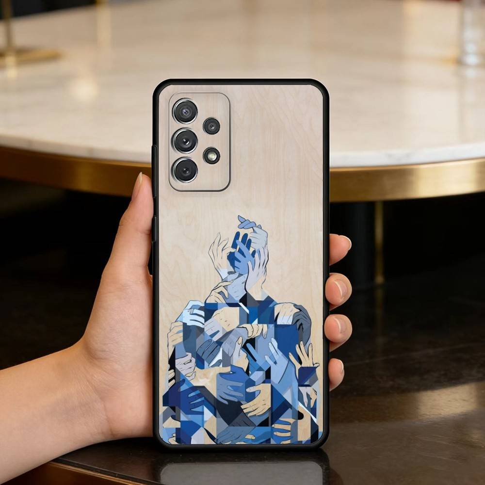 S-Surreal F-Figure A-Art Phone Case For Samsung Galaxy A73,A72,A71,A70,A53,A52,A51,Soft Silicone Black Cover
