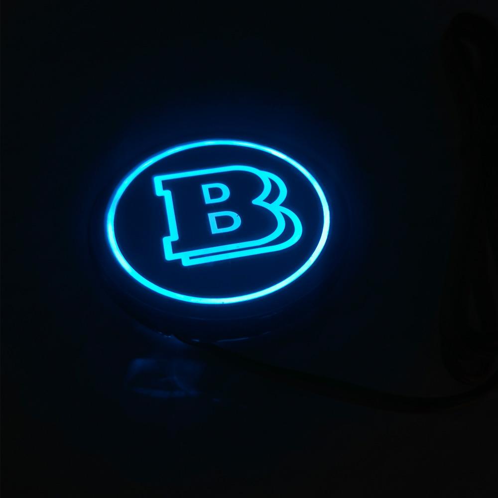 

1 шт. Синий светодиодный боковой свет Подсветка передней губы 51 мм Значок на багажник Для Brabus Mercedes Rocket G800 W464 G63 G65 W463 Задний фонарь Brabus