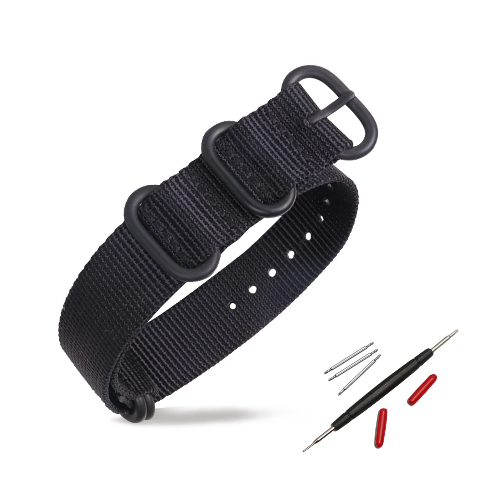 

[DDYQQT] Сменный ремешок для часов NATO для мужчин и женщин 18 мм 20 мм 22 мм универсальный ремешок для часов (Черная пряжка, черная, 22 мм)