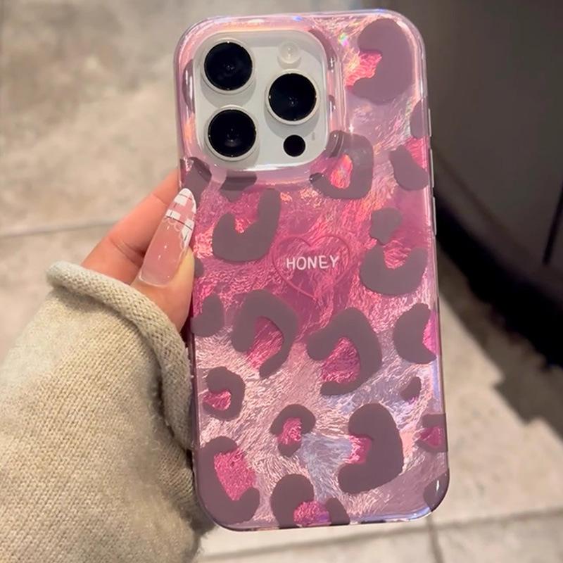 

Розовый Любовь Леопардовый Принт Подходит для Чехла для Мобильного Телефона Apple 16promax 15 Креативный 14 Личность iPhone 11 Pro Max