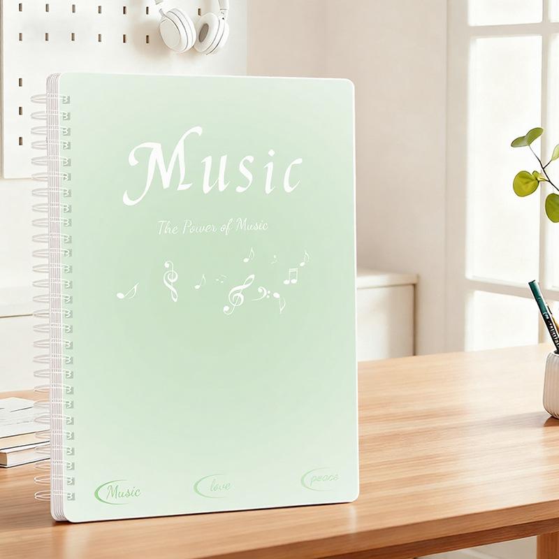 A4 Non-Reflective Music Score Holder: Transparent Inserts for Easy Modification, Piano Sheet Music Binder (Green,A4-10page) зелёный