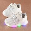 Kids White Led Shoes Soft Mesh Upper Cushioned Footbed Anti-skid Sole