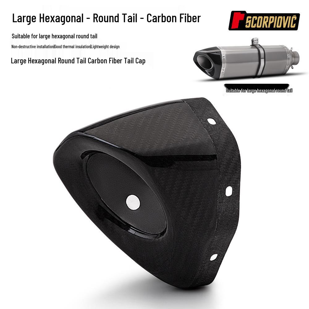 Hexagonal Motorcycle Exhaust Pipe Cover - Carbon Fiber, Heat Resistant
