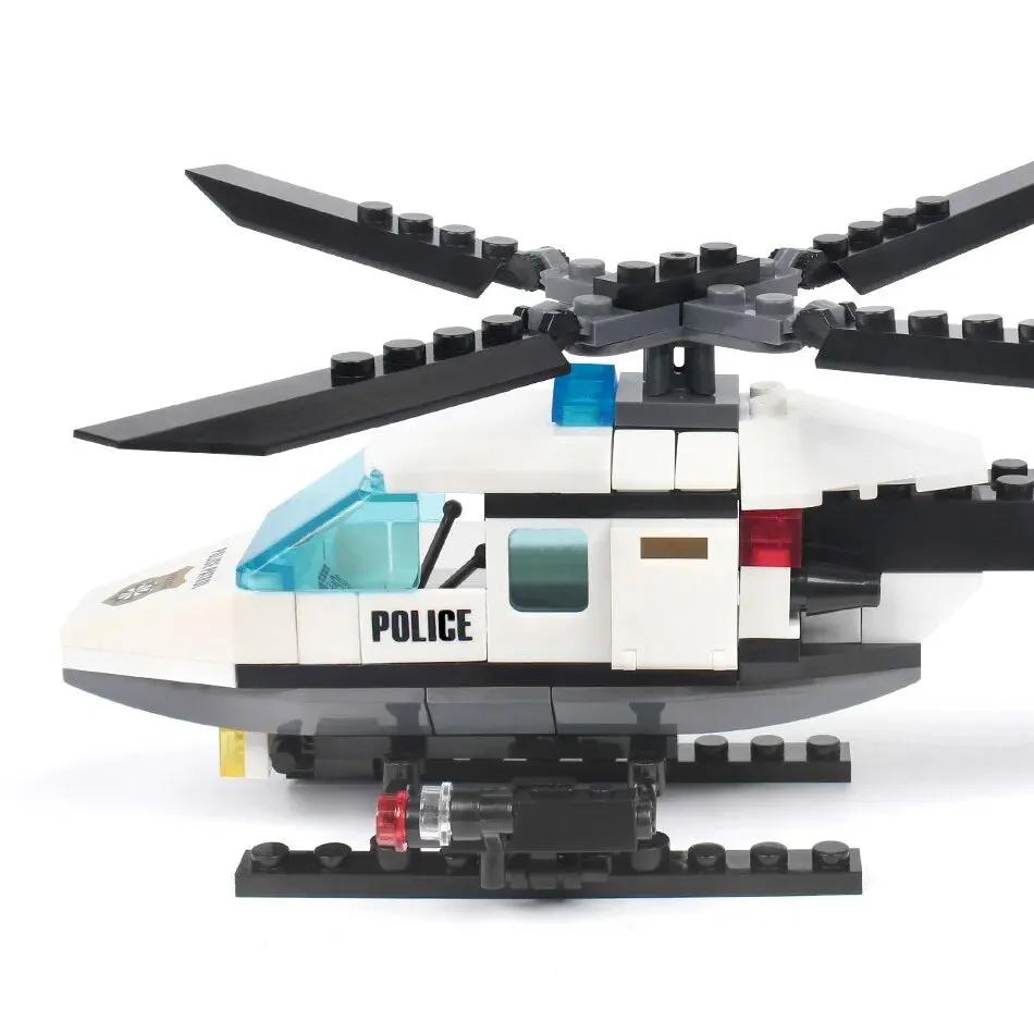 Police Helicopter Creative Small Particle Building Block Diy City Series Building Block Toys Halloween/Thanksgiving/Christmas Gi