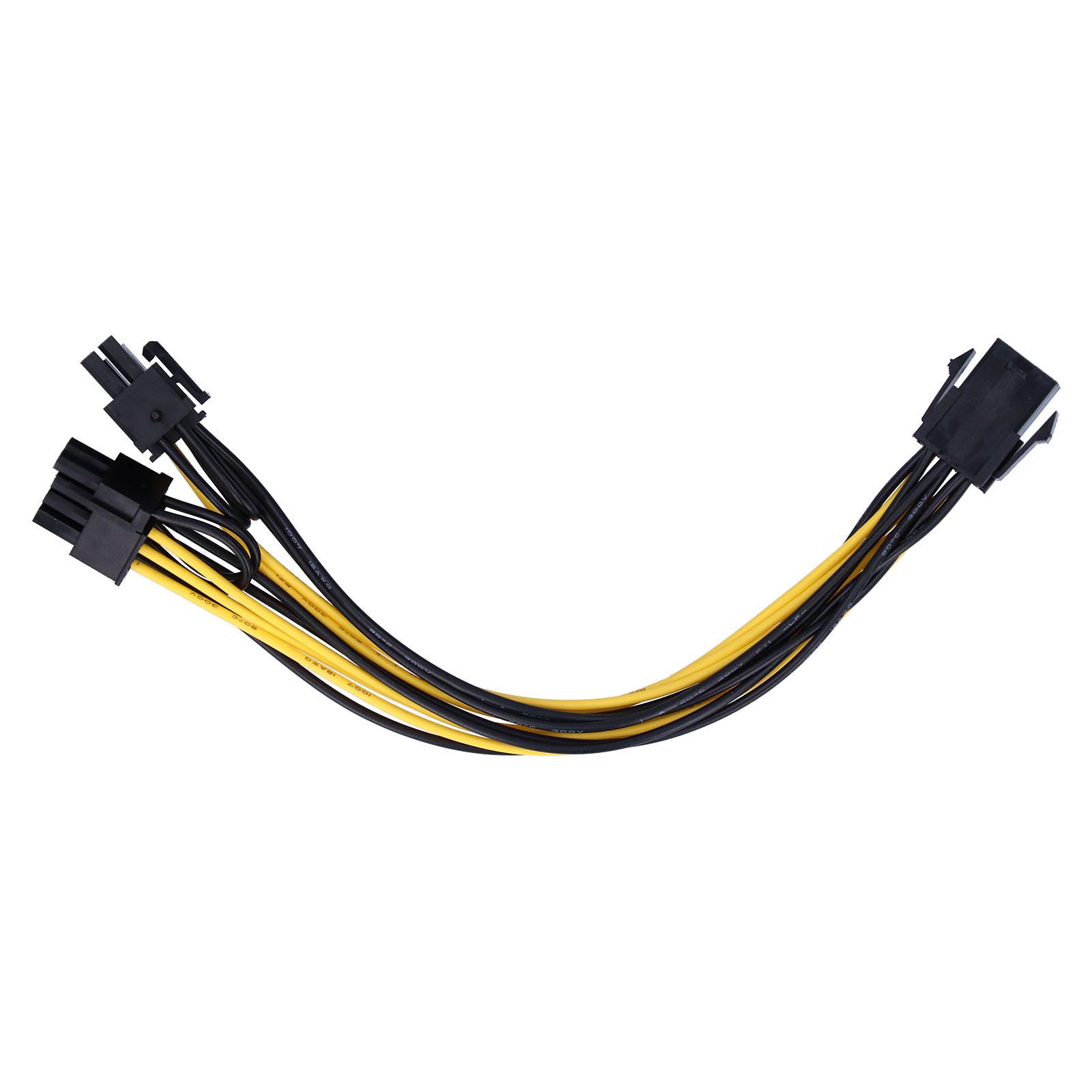 

5Pcs Power Supply Cable 6Pin to Dual 8pin 6+2 GPU Graphics Connector Conversion Line