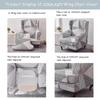Wingback Chair Slipcover 2 Pieces/set Stretch Sofa Cover Armchair Cover Couch Furniture Protector Elastic Bottom for Living Room