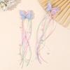 2Pcs Glitter Butterfly Bow Hair Clips Rainbow Butterfly With Sweet Long Pearls Tassels Barrtte Princess Hair Accessories Gifts