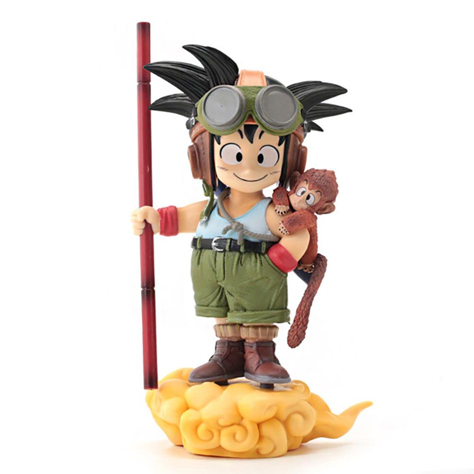 New 16cm Anime Dragon Ball Son Goku Figure With Monkey Kid Goku Action Model Pvc Statue Collection Ornaments Model Toys Gifts