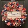 Independence Day Wreath Porch Decoration Front Door Outdoor Hanging Wreath Decor