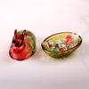 Vintage Glass Rabbit Candy Dish With Lid, Colorful Crystal With Lid Funny Candy Jars For Dessert