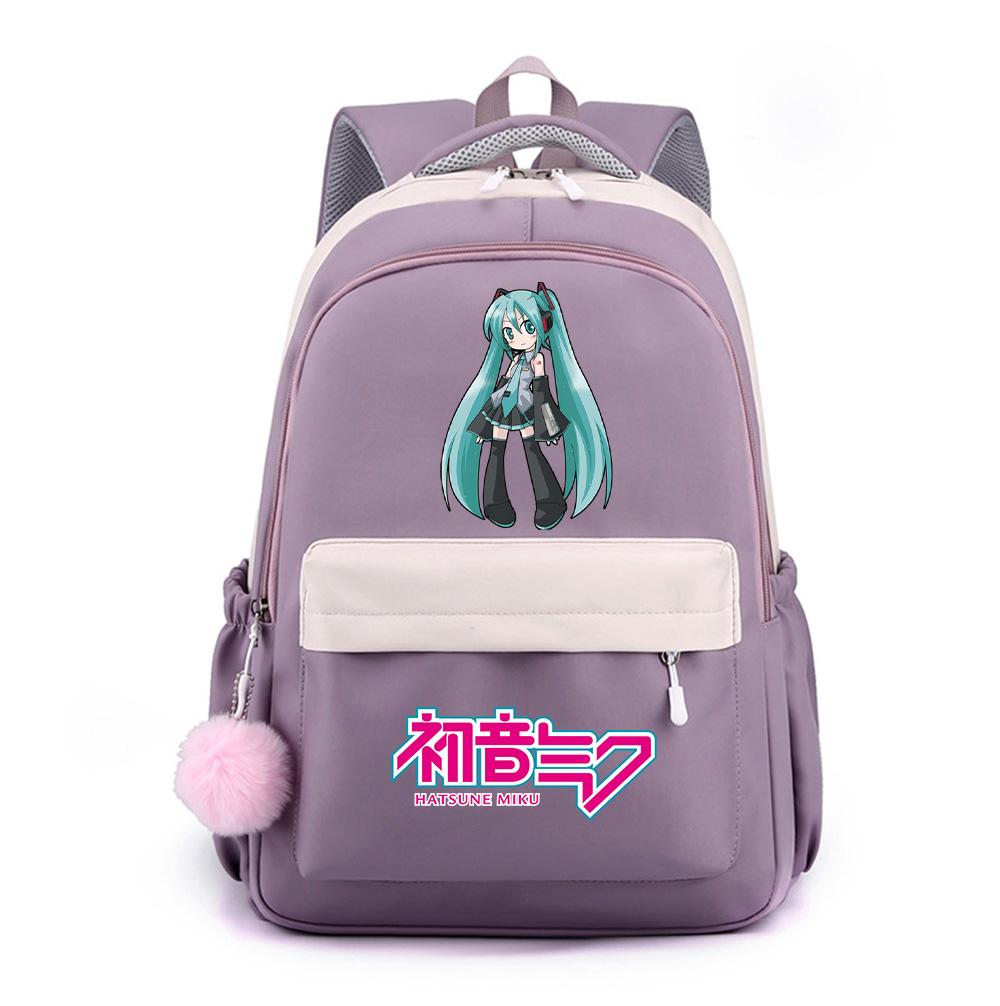 Anime Cartoon Hatsune Miku Printed Large Capacity Waterproof Backpack for Teenger Student Girl Boy Schoolbag Bookbag Kid Gift Travel Bag