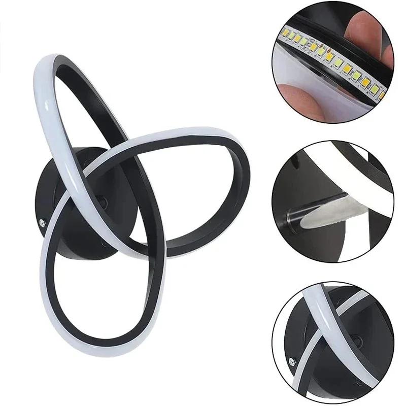 Modern LED Wall Lamp Trefoil Black White Ceiling Light For Bedroom Bedside Living Room Corridor Checkroom Decor Lighting Fixture