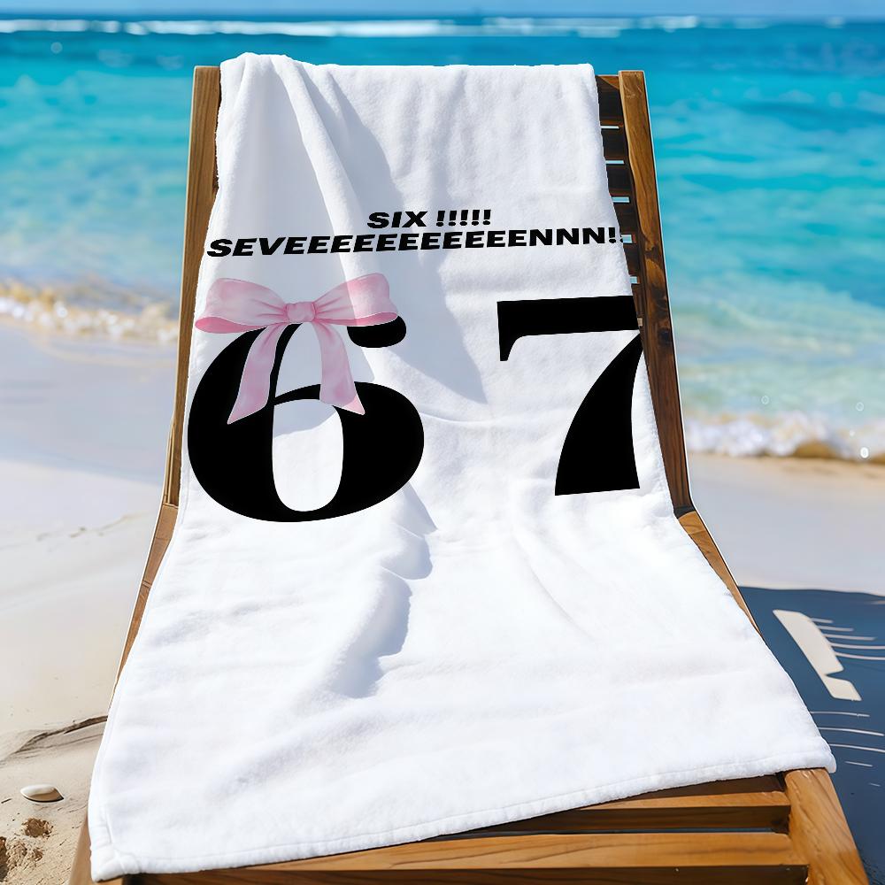 Funny Six Seven 67 Towel Sports Quick Dry Travel Camping Gear Sandproof Soft Light Large Beach Towel