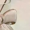 Pink Bow Glass Coffee Spoon, Long-handled Dessert/milk Tea Stirring Spoon, Heat-resistant Teaspoon, Household Kitchen Tool.