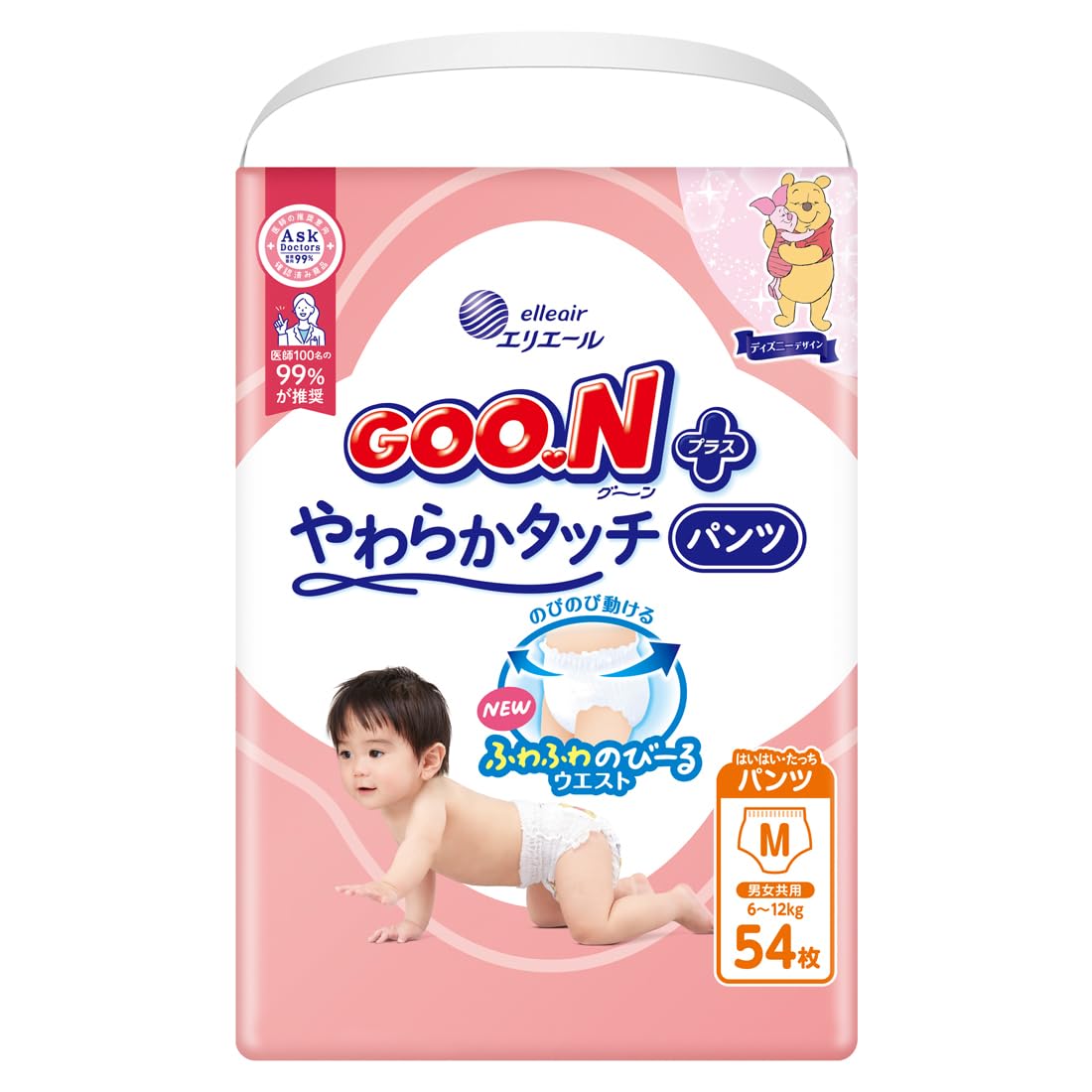 

M Goon Plus Soft Touch 54 unisex [Pants, size] (6~12kg), pieces, Disney design
