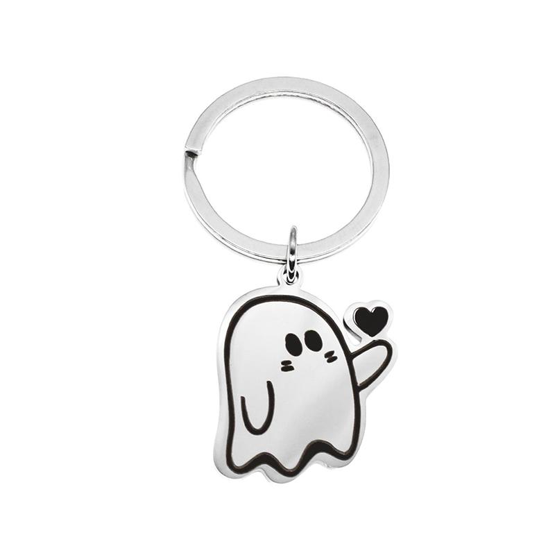 Söt Spöke Liten Monster Älskare Nyckelring Spöke Nyckelring Kreativ Bilnyckelring Väska Män Kvinnor Små Hängen Alla Hjärtans Dag Gåvor