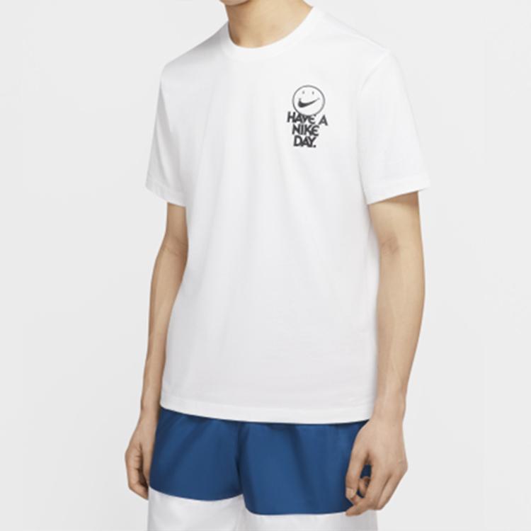 Nike Sportswear Smiley Print Short Sleeve T-Shirt Men Tops White CW4818-100