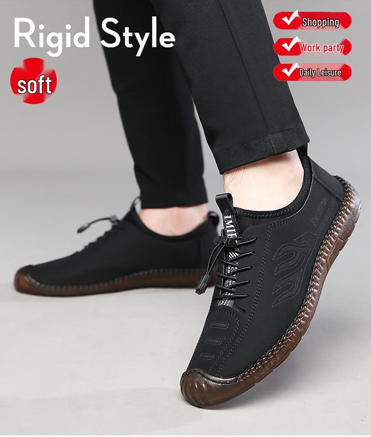 Men's 2025 Spring Korean Style Breathable Lace-up Casual Shoes