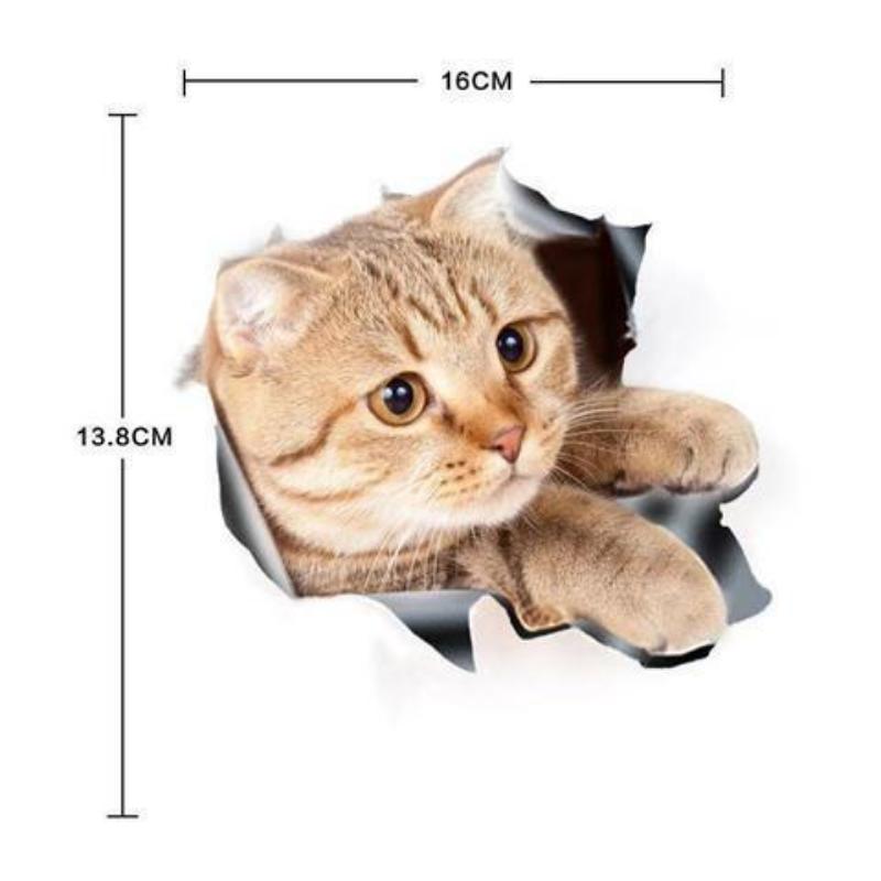 3D General Motors Decorative Stickers Cute Kitty Dog Car Stickers Body Scratch Shielding Decorative Stickers Creative and Realistic