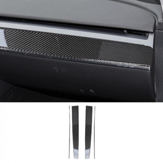Carbon Fiber Center Console Dashboard Panel Cover For Tesla Model 3/Y 2017-