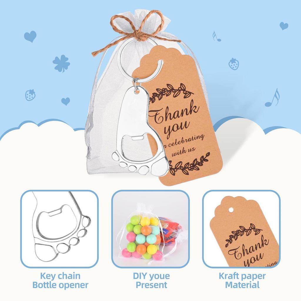 10x Portable Footprint Keychain Bottle Opener Party Favor Souvenir Decorations