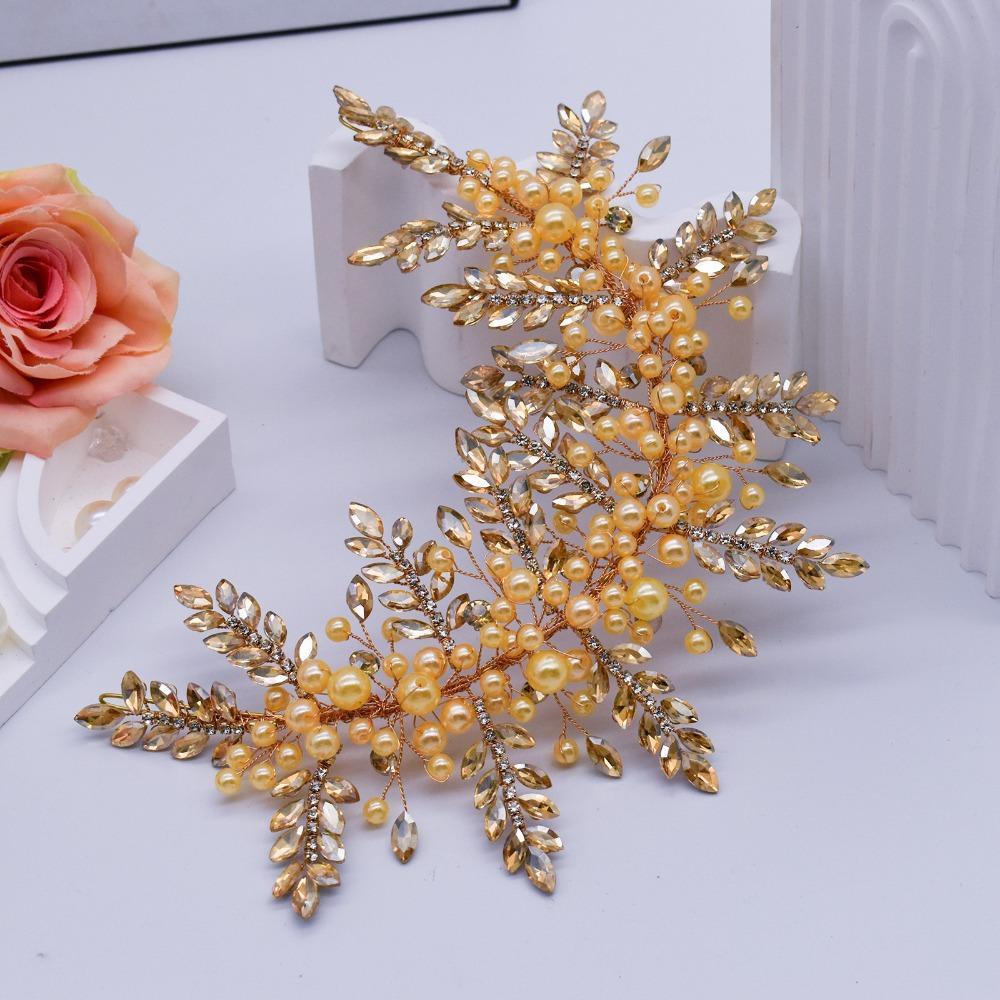 Floral Jewelry Rhinestone Headband Bridal Hair Accessories  Evening Dress Decoration