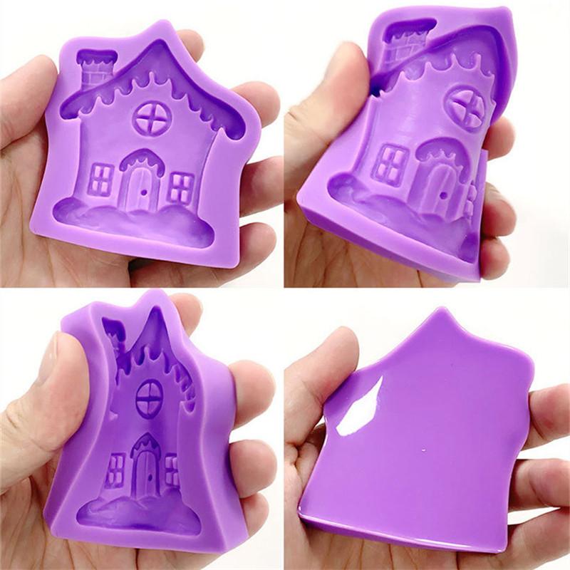 Neu Weihnachten Haus Silikon Form Gebäck Kuchen Schokolade Formen DIY Hause Backform Backformen