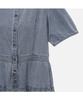 THURSDAY ISLAND Voluminous Sleeve Half-Open Denim Dress_T254Aop353W