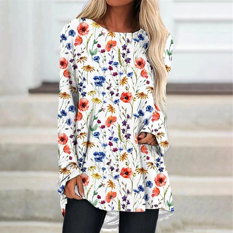 

Женская футболка больших размеров с принтом перьев, удобная, с длинным рукавом, круглым вырезом, повседневная, свободная, средней длины, топы 8XL оранжевый