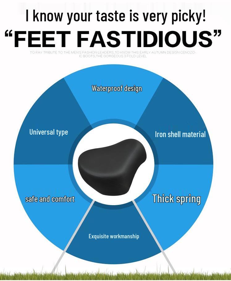 Universal Electric Vehicle Seat Cushion for Bikes and Scooters - Thickened and Enlarged Saddle Accessory