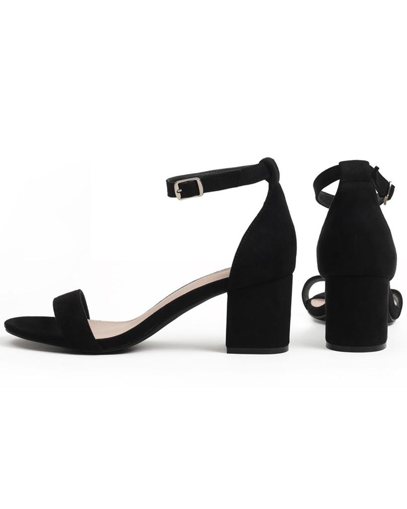 Frühling 2026 Sandalen mit klobigem Absatz und offenen Zehen - Europäisch-Amerikanischer Stil mit einzelnem Riemen und Schnalle