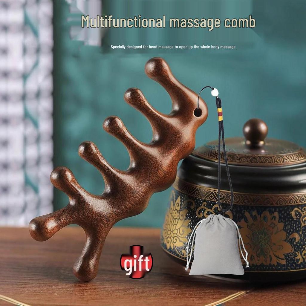 Genuine Sandalwood Cervical Lymphatic Massager & Hair Grow Comb