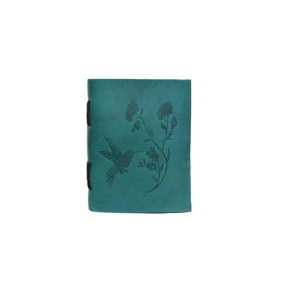 Diario in pelle con incisione di uccelli e fiori, diario rilegato per donne e uomini, diari in carta senza fodera