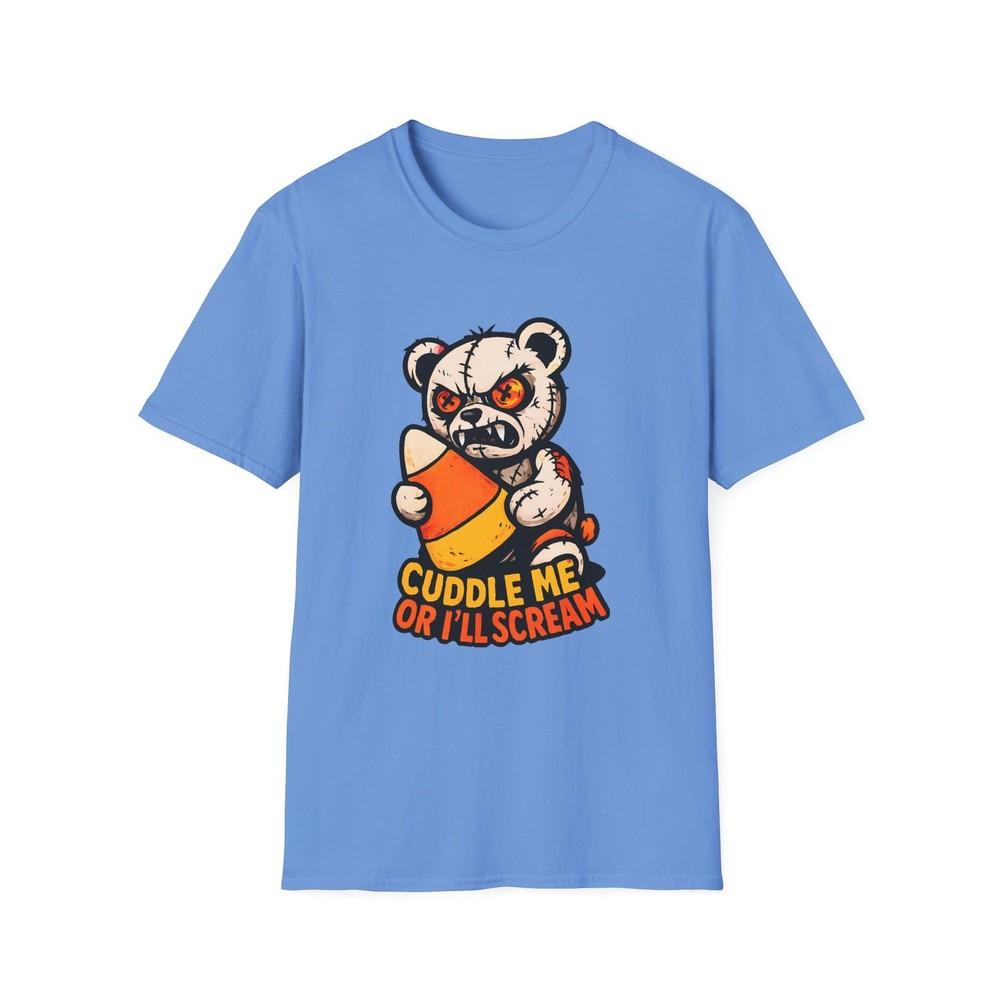 

Unisex Softstyle T-Shirt Vampire Teddy Bear Giant Candy Corn Halloween Fall M