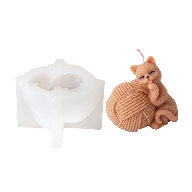 

Charm Cats Knitting Balling Candle Mould Sturdy Silicone Home Accessory Portable for Hobbyists and Women and Men Teens