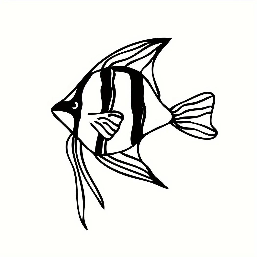 

Искусство настенной живописи из металла «Рыбы», декор стен «Стайка рыб», большой морской настенный орнамент из металла, уникальный декор интерьера для дома, искусство над кроватью чёрный