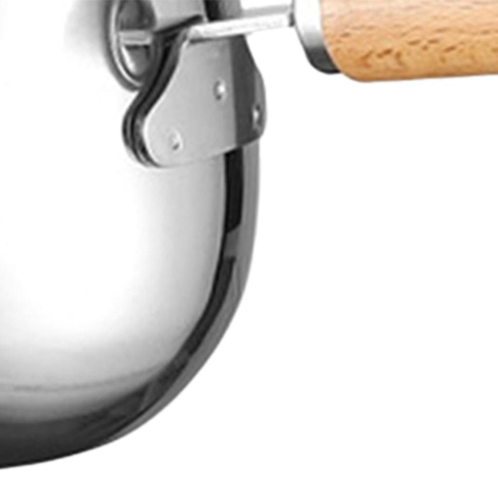 Stainless Steel Milk Pan ,Stainless Steel Saucepan Milk Noodles Pot Nonstick Pan Wooden Handle Pot for Restaurant Camping Home,
