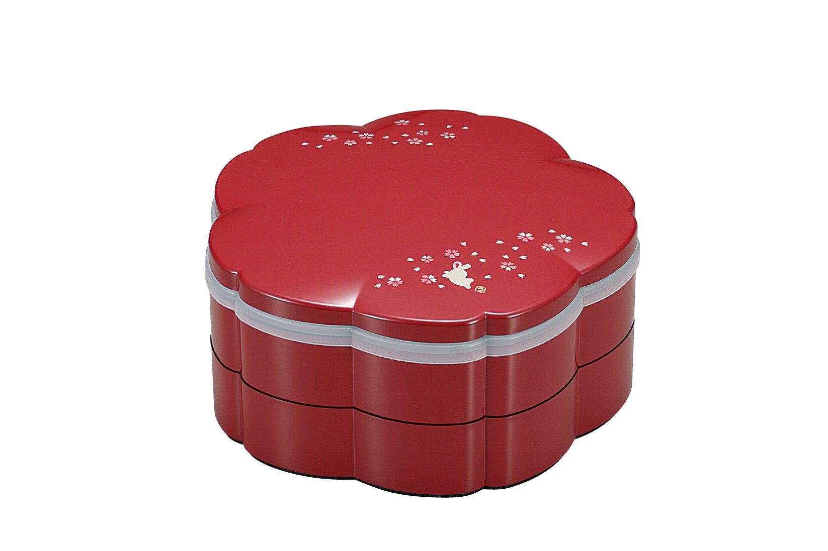 

HAKOYA Cherry Hors Vermilion Cherry Blossom 54107 Blossom-Shaped Two-Tiered d oeuvres, Rabbit,