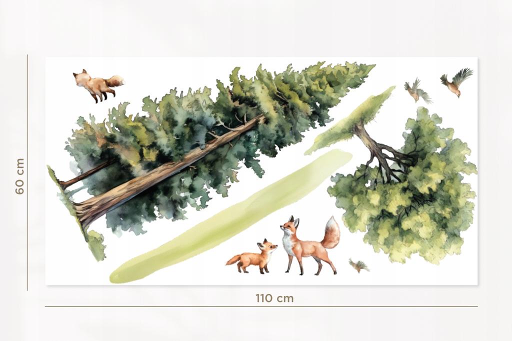 Foxes Forest Wall Stickers Xl Children'S Room Decoration