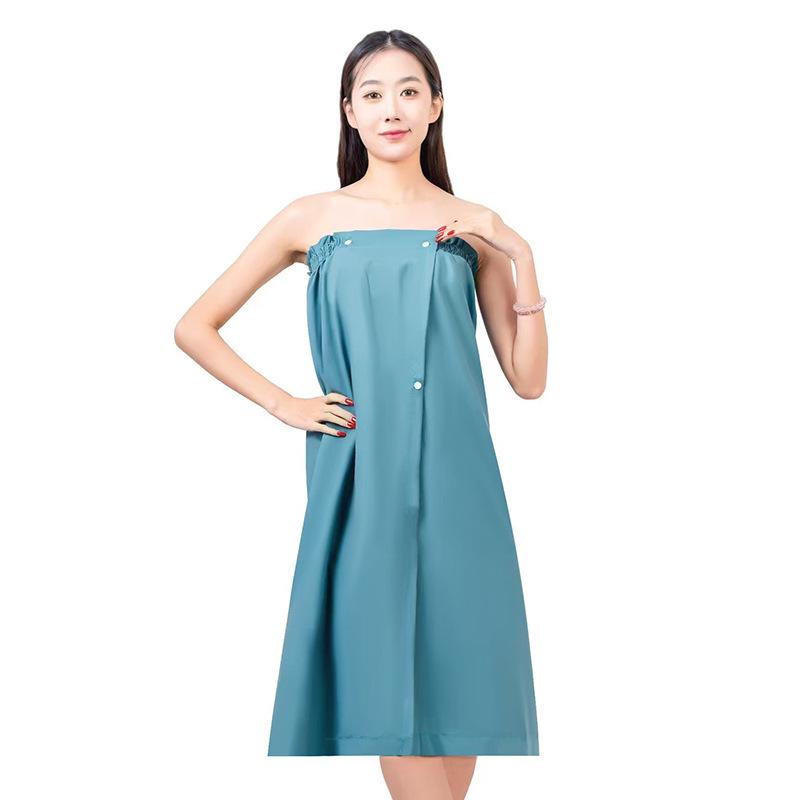 Women's Cotton Bathrobe: Absorbent Wraparound Bandeau Dress