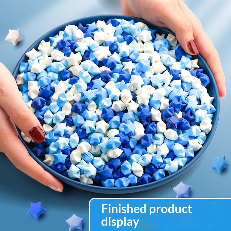 540PCS Gradient Color Star Origami Paper Art Craft Paper DIY Handmade Star Paper Strip Double Side Ucky Stars Folding Paper